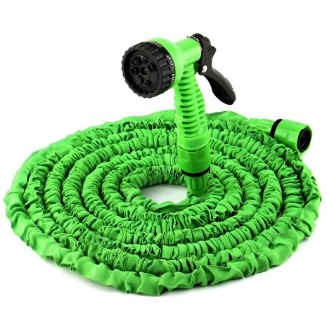 Растяжной шланг для полива + пистолет 7 положений Magic Hose 60 метров (зеленый) Растяжной шланг для полива + пистолет 7 положений Magic Hose 60 метров (зеленый)