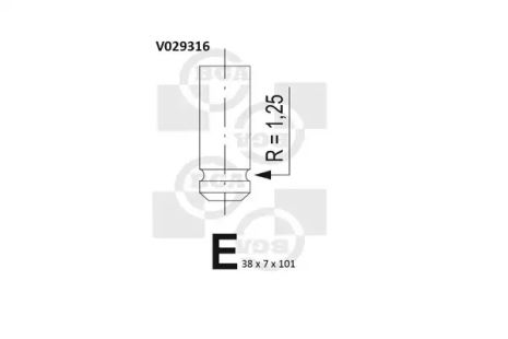 Клапан впускной Astra G/Vectra A/B 1.6 i, BGA (V029316)