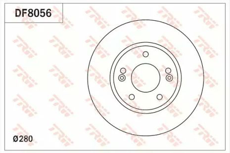 Диск гальмівний передній HYUNDAI i30 TRW DF8056