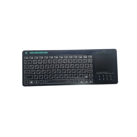 Беспроводная мини-клавиатура 2,4G/Bluetooth с подсветкой и мультисенсорным управлением Rii K18S (EN/RU)