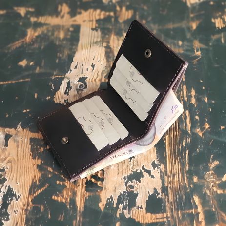 Кожаный кошелек портмоне GS в коричневом цвете