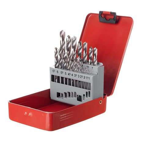 Набір металевих свердел HSS, 19 шт. (1,0-10,0 мм), полірована сталь INTERTOOL SD-0119