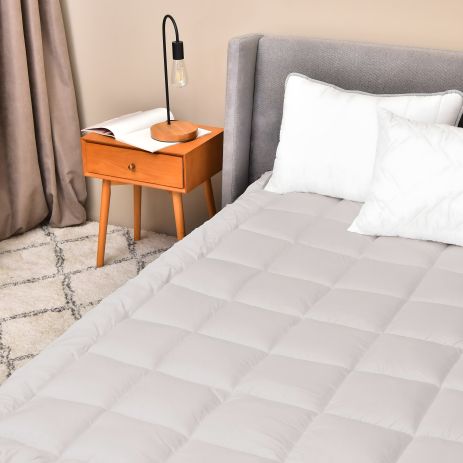 Антиаллергенный наматрасник с резинками по углам IDEIA ДАБЛ, супер плотный, 160х200 см, серый (8-34669*001)