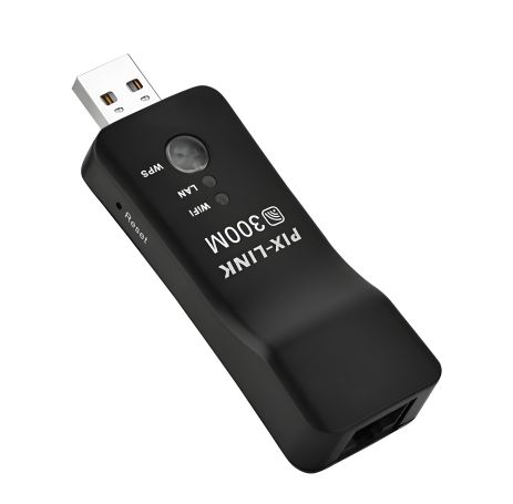 Адаптер-репітер USB Wi-Fi PIX-LINK UE01 300M для ТВ, ПК та ноутбука