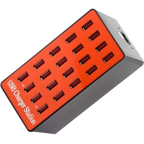 Мультзарядний пристрій на 20 USB портів Addap MCS-A5, док-станція, 80W, помаранчева Мультзарядний пристрій на 20 USB портів Addap MCS-A5, док-станція, 80W, помаранчева