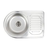 Стальная кухонная мойка Platinum ДЕКОР 6745 (0,8/180 мм)