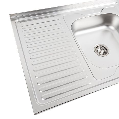 Кухонна мийка з нержавіючої сталі Valeso 8060 R ДЕКОР (0,7/160 мм)