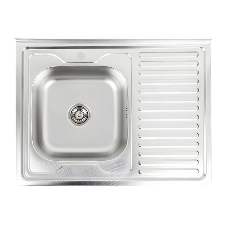 Кухонная мойка из нержавейки Platinum 8060 L Декор (0,7/160 мм)