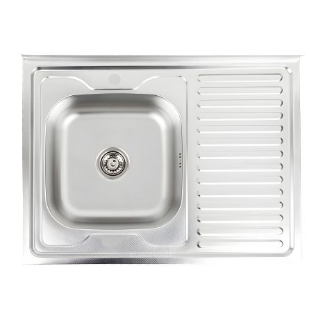 Кухонная мойка из нержавеющей стали Platinum 8060 L ДЕКОР (0,7/160 мм)