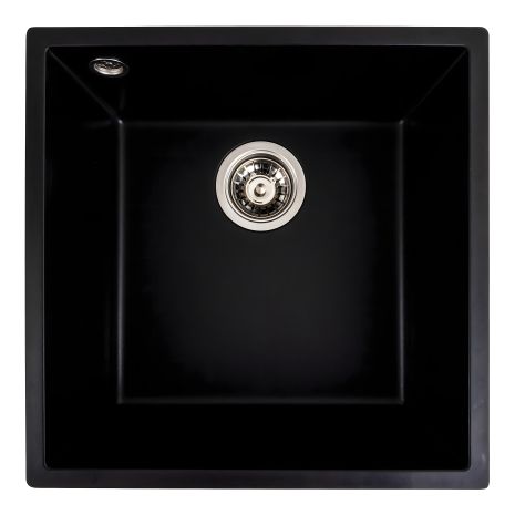 Гранітна мийка для кухні Platinum 4040 RUBA матовий чорний