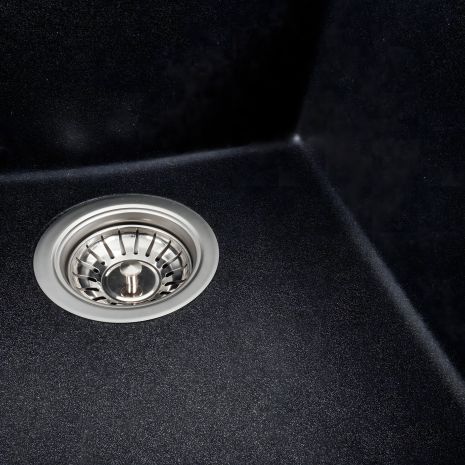 Кухонна гранітна мийка VALESO SOKIL 4150, матова поверхня, колір Карбон