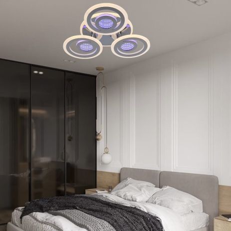 Люстра світлодіодна акрілова Sirius LI8889/3B CR (BL+YL) 72W+24W