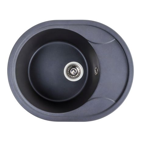 Гранітна мийка для кухні Platinum 5847 ONYX матовий Моріон, чорний