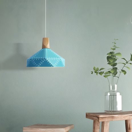 Підвісна люстра для кухні PL018-M блакитна в скандинавському стилі