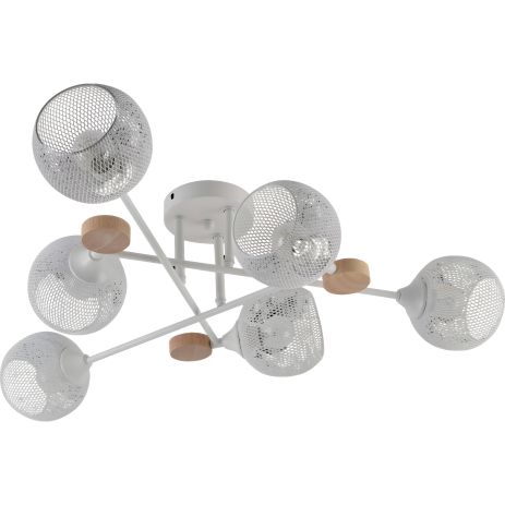 Лофт люстра V XA1491/6 WH+WOOD Лофт люстра V XA1491/6 WH+WOOD