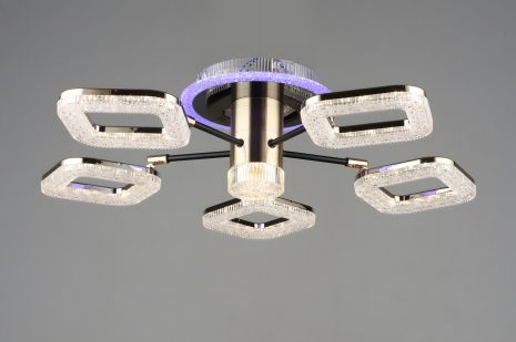 Люстра светодиодная акриловая Sirius B YH1003/5 BK+GD Люстра светодиодная акриловая Sirius B YH1003/5 BK+GD