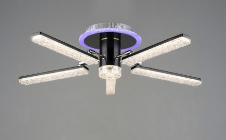 Світлодіодна акрилова люстра B YH0810/5 GD+BK 66W