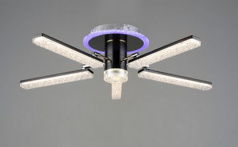 Акриловая светодиодная люстра B YH0810/5 GD+BK 66W Акриловая светодиодная люстра B YH0810/5 GD+BK 66W