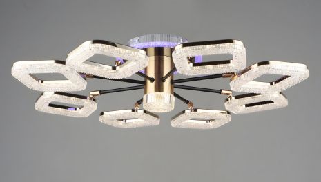 Акриловая светодиодная люстра Sirius B YH1003/8 BK+GD 80W Акриловая светодиодная люстра Sirius B YH1003/8 BK+GD 80W