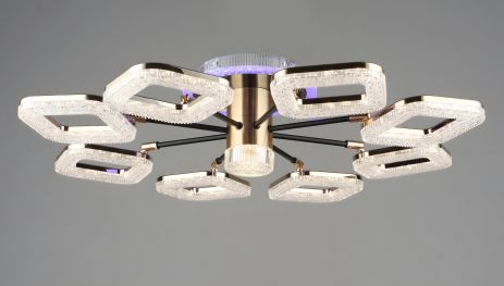 Акриловая светодиодная люстра Sirius B YH1003/8 BK+GD 80W Акриловая светодиодная люстра Sirius B YH1003/8 BK+GD 80W