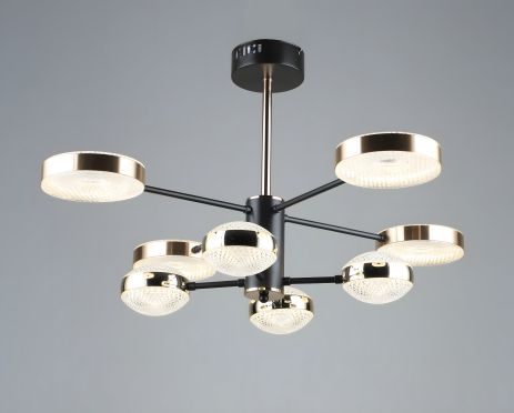 Світлодіодна люстра акрилова Sirius B YH871/4+4 COFFEE+GD