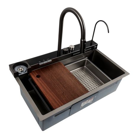 Ручна Кухонна Мийка 75*46D Platinum "Водоспад"