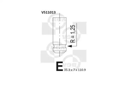 Клапан впускний 1.9dCi Trafic 01-/Kangoo/Master 00-/Megane 97-, BGA (V511013)