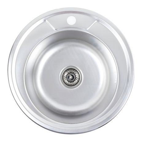 Кухонна мийка з нержавіючої сталі Platinum ДЕКОР 490 (0,8/180 мм)