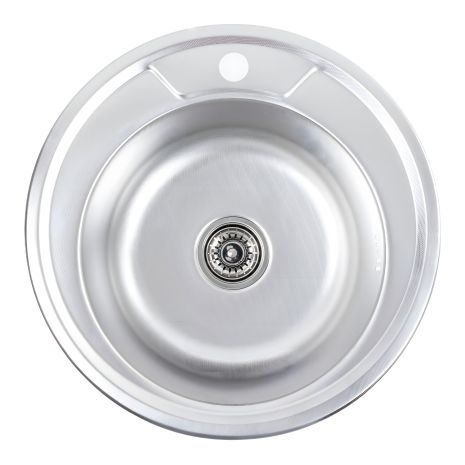 Кухонна мийка з нержавіючої сталі Platinum ДЕКОР 490 (0,8/180 мм)