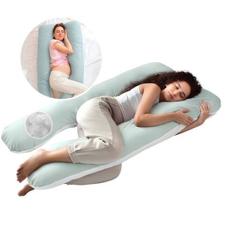 Подушка для сна и отдыха для беременных П-формы IDEIA 140х75х20 см с наволочкой на молнии мята/белый (8-33722*002) Подушка для сна и отдыха для беременных П-формы IDEIA 140х75х20 см с наволочкой на молнии мята/белый (8-33722*002)