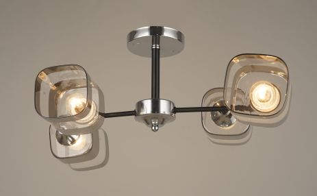 Люстра стельова Sirius B C1548/4 CH+BK