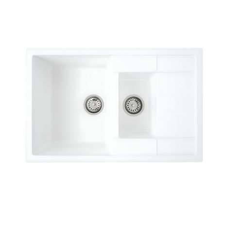 Кухонная гранитная мойка VALESO TOSKANA 7850W матовая Белоснежная