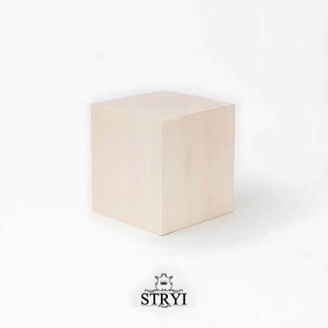 Брус деревянный STRYI для вырезания кружки, куксы или фигурки, липа, 100х100х100мм