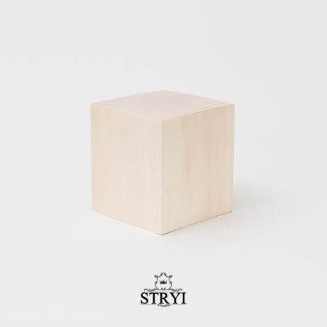 Брусок дерев'яний STRYI для вирізання чашки, кукси або фігурки, липа, 100х100х100мм Брусок дерев'яний STRYI для вирізання чашки, кукси або фігурки, липа, 100х100х100мм