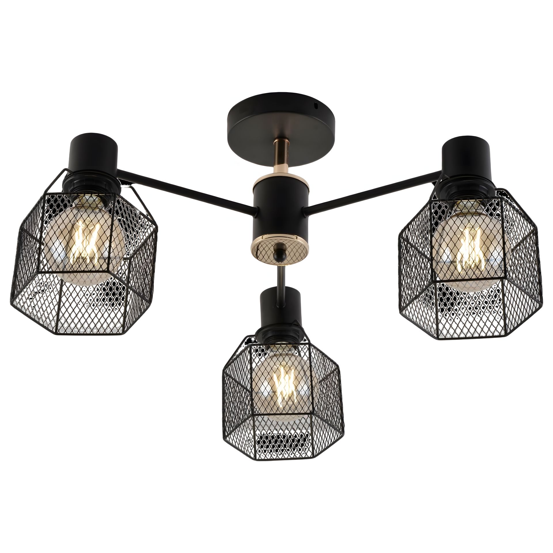 Люстра в стилі лофт INTEREES IS XA1506/3 BK+ FGD Люстра в стилі лофт INTEREES IS XA1506/3 BK+ FGD