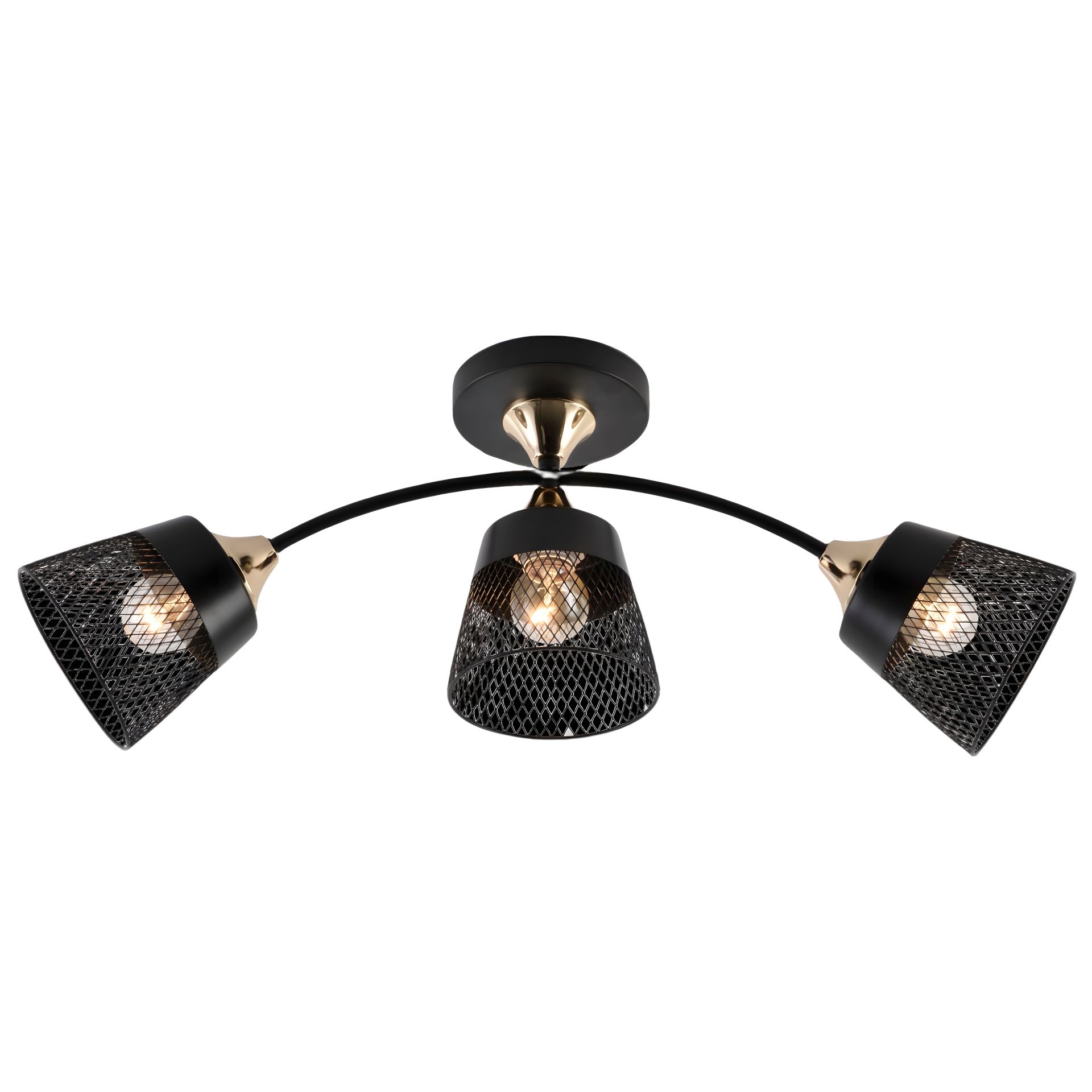 Люстра в стиле лофт INTEREES IS XA1539/3 BK+FGD Люстра в стиле лофт INTEREES IS XA1539/3 BK+FGD