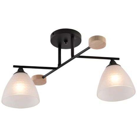 LED потолочная люстра IS XA1528/2 BK+WOOD