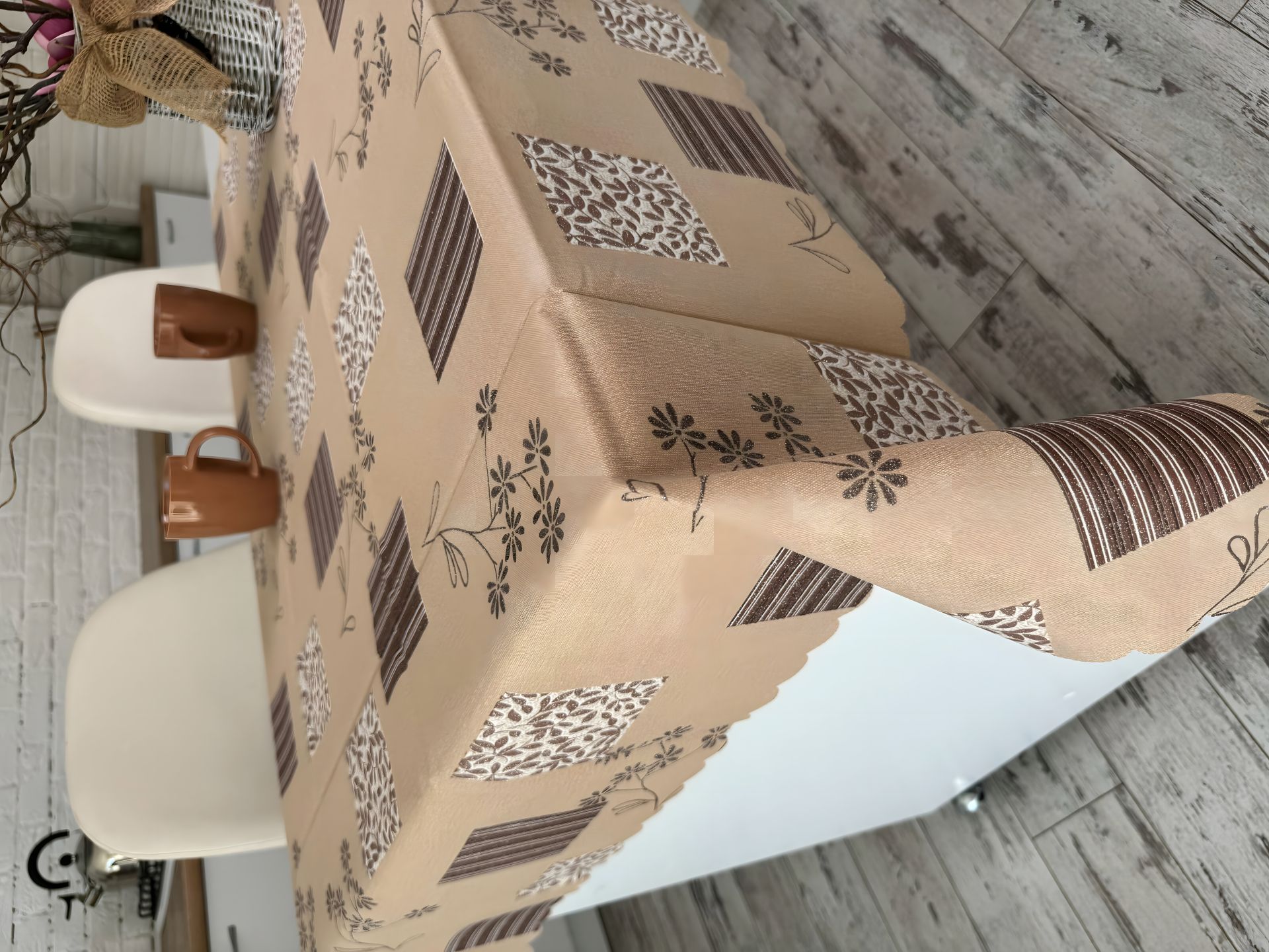 Скатертина вінілова на тканинній основі Жасмін 2587/140/6 Скатертина вінілова на тканинній основі Жасмін 2587/140/6