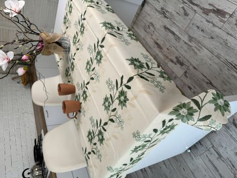 Вінілова скатертина на основі тканинній Жасмін 2587/220/2