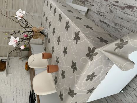 Вінілова скатертина на тканинній основі Жасмін 2587/220/21