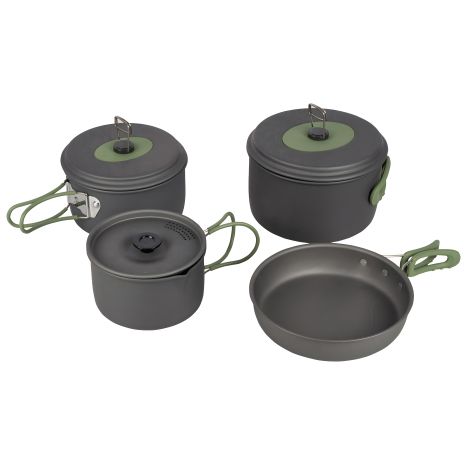 Bo-Camp Explorer 4 Pieces набір посуду 19 Hard Anodized Grey/Green (2200241)