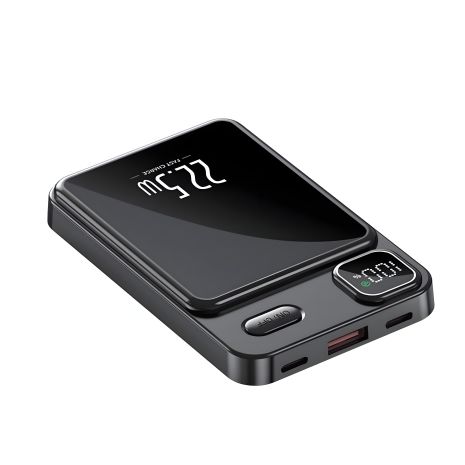 Магнітний Power Bank Бездротовий Акумулятор 20000mAh 22.5W для iPhone, Xiaomi, Samsung, чорний Магнітний Power Bank Бездротовий Акумулятор 20000mAh 22.5W для iPhone, Xiaomi, Samsung, чорний