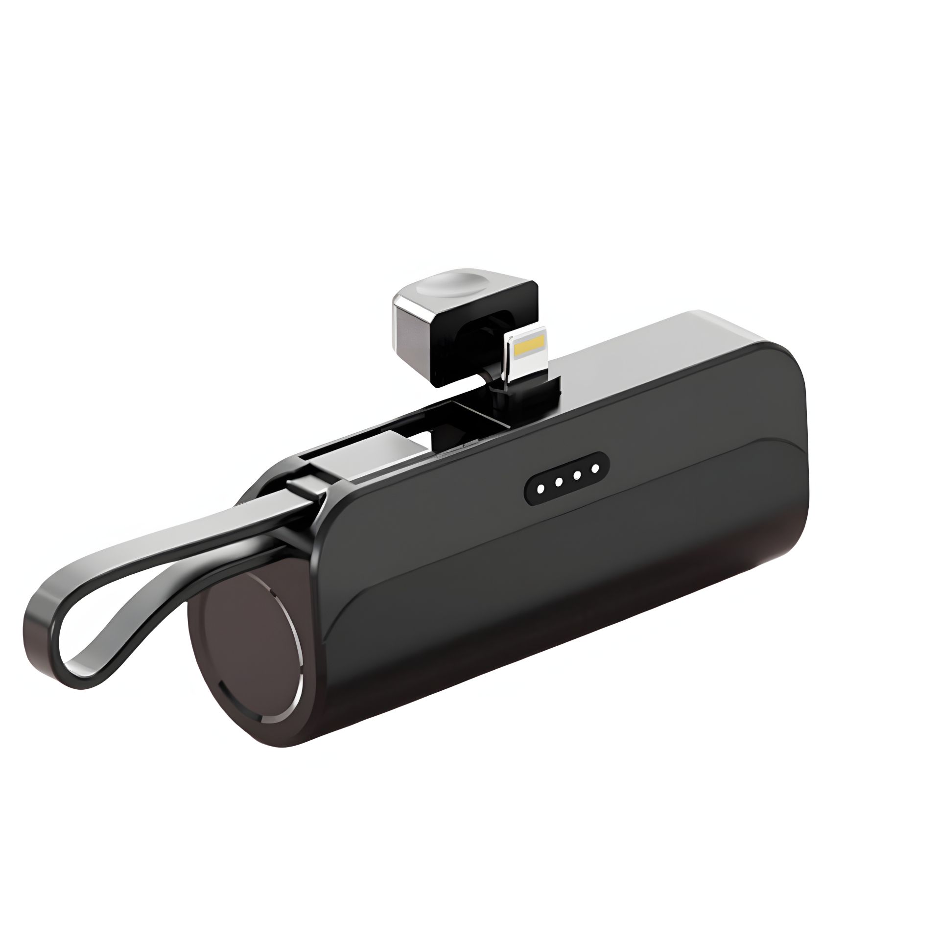 Міні Power Bank з Lightning-роз'ємом та Type-C-штекером (5000 мАг) Black Міні Power Bank з Lightning-роз'ємом та Type-C-штекером (5000 мАг) Black