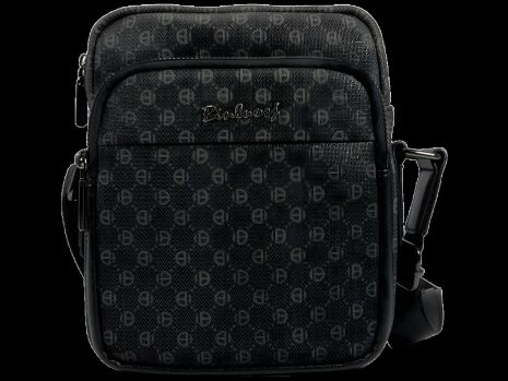 Сіра сумка через плече на три відділення з магнітною застібкою та блискавкою