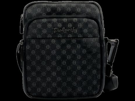 Сіра сумка через плече на три відділення з магнітною застібкою та блискавкою