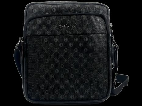 Функциональная сумка через плечо из экокожи на три отделения, 3 л, черная