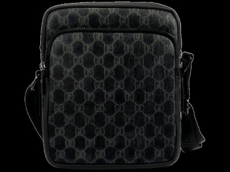 Сіра стильна сумка через плече на три відділення