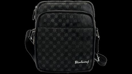 Черная экокожаная сумка на плечо с четырьмя отделениями, 3 л