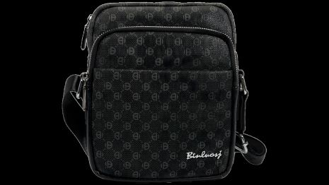 Сумка стильна через плече з екошкіри на чотири відділення, 3 л, чорна