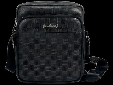 Черная экокожаная сумка через плечо с 3 отделениями